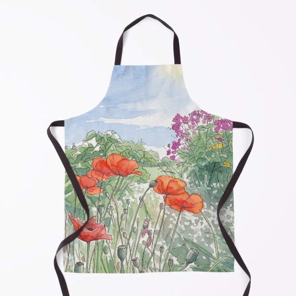 Item preview, Summer Poppies in the Wildflower Garden | Pen and Watercolor Art designed and sold by Debbie Schulte.