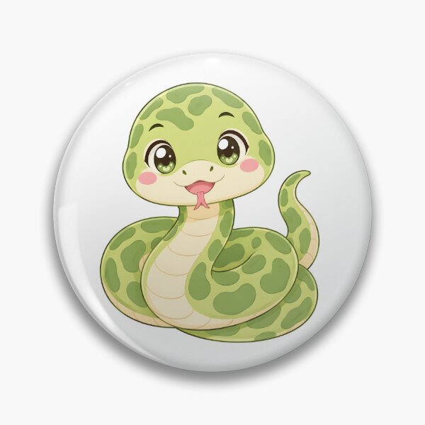 Item preview, Cute Kawaii Green Boa Snake – Pastel Anime Reptile designed and sold by nocturnastore.