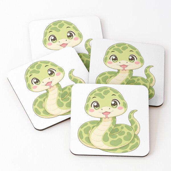 Item preview, Cute Kawaii Green Boa Snake – Pastel Anime Reptile designed and sold by nocturnastore.