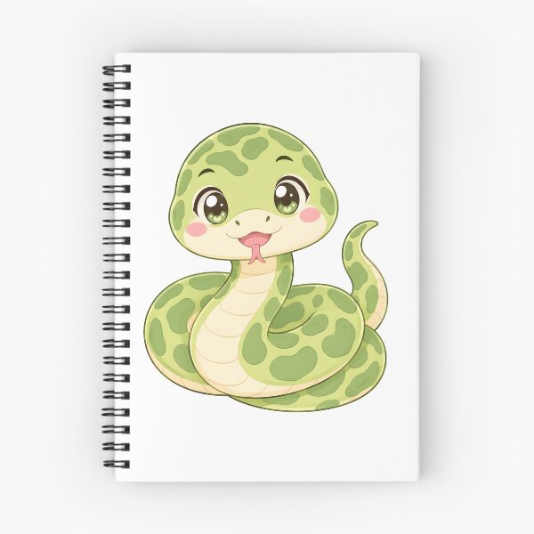 Item preview, Cute Kawaii Green Boa Snake – Pastel Anime Reptile designed and sold by nocturnastore.
