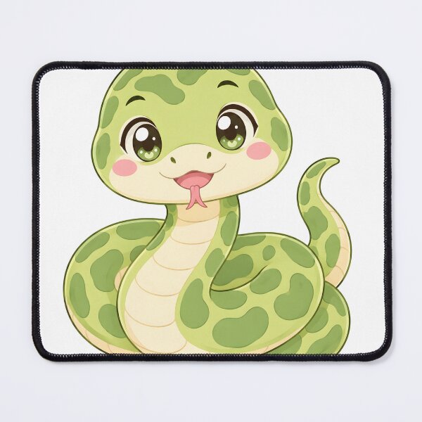 Item preview, Cute Kawaii Green Boa Snake – Pastel Anime Reptile designed and sold by nocturnastore.