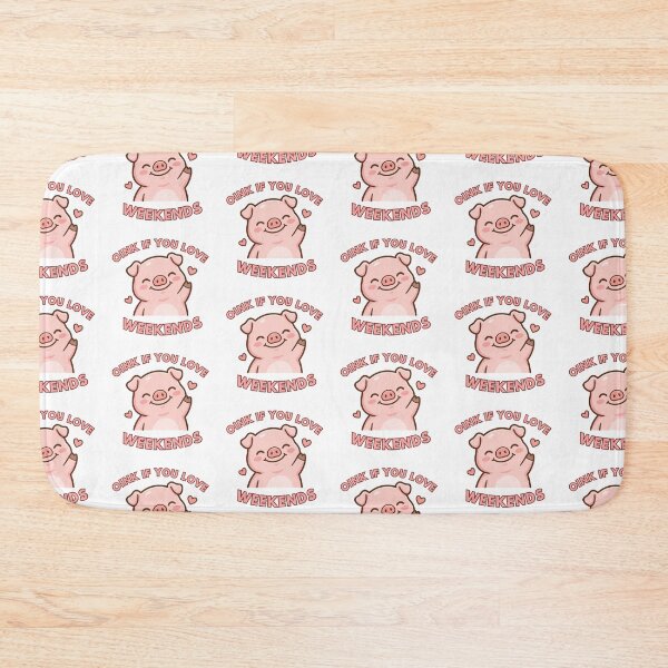 Item preview, Kawaii Happy Pink Pig - Oink If You Love Weekends designed and sold by madebyjulia7.