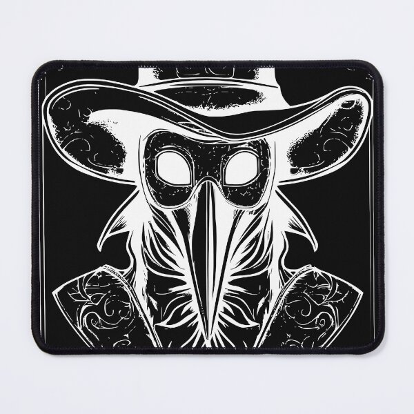 Item preview, Ornate Gothic Plague Doctor Frame White Ink T-Shirt Print designed and sold by DarkOriginArts.