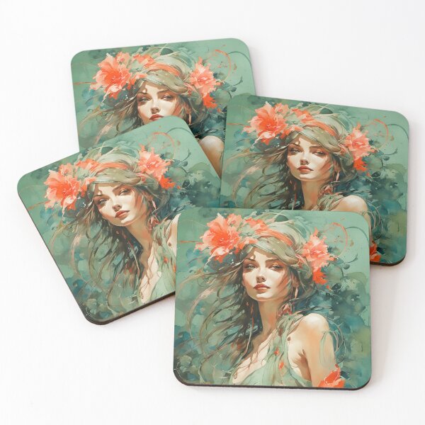 Item preview, Sage Green Girl in Splash Art designed and sold by BanaArtbyBB.