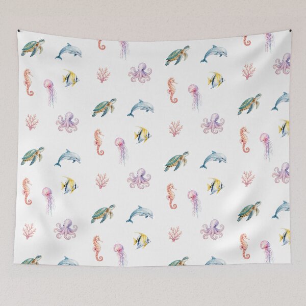Item preview, Watercolor Ocean Animals Sticker Set designed and sold by Ewa Miller.
