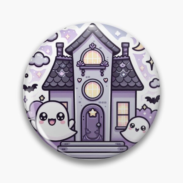 Item preview, Kawaii Halloween Haunted House Sticker designed and sold by PastelPawsArt.