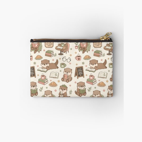 Item preview, Otter Cozy Book Cafe Kawaii Pattern designed and sold by Soft Berry Studio.