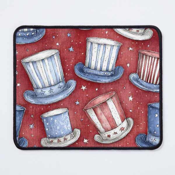 Item preview, Uncle Sam Hat Patriotic Pattern on Textured Red Background designed and sold by Boddicca.
