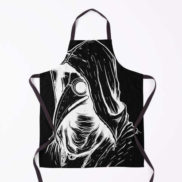 Item preview, Gothic Hooded Plague Doctor Woodcut White Ink T-Shirt Print designed and sold by DarkOriginArts.