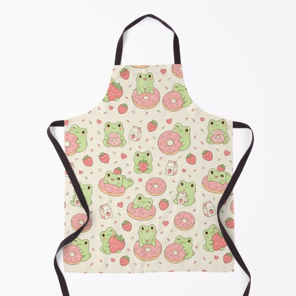 Item preview, Frog Strawberry Donut Kawaii Pattern designed and sold by Soft Berry Studio.