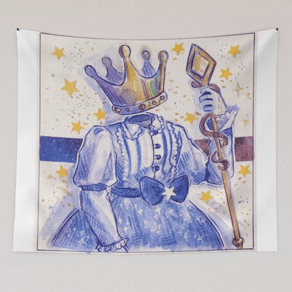 Item preview, Headless Royal Queen Crown Vintage Indigo Watercolor Graphic designed and sold by WarmTones.