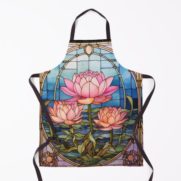 Item preview, Pink Lotus Blossom Stained Glass Window Panel Art Nouveau designed and sold by pinkal.