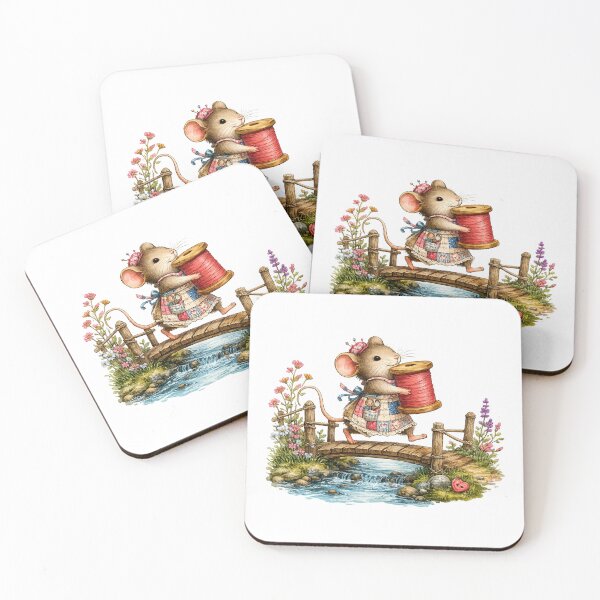 Item preview, Mouse Seamstress Crossing the Thread Bridge designed and sold by EverStitchStudio ★★★★★.