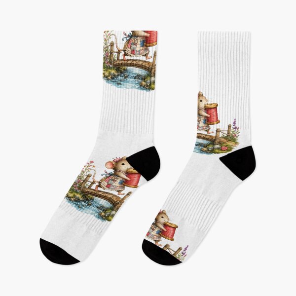 Item preview, Mouse Seamstress Crossing the Thread Bridge designed and sold by EverStitchStudio ★★★★★.