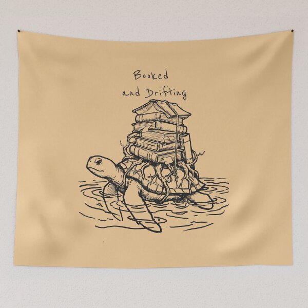 Item preview, Funny Turtle Reading Books Drawing - Booked and Drifting designed and sold by Lumi-Bloom.