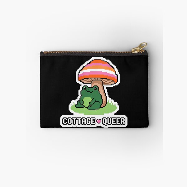 Item preview, Cottage Queer - Lesbian Pride Flag Mushroom Frog Pixel Art designed and sold by artistastshirt.