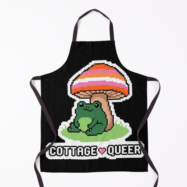 Item preview, Cottage Queer - Lesbian Pride Flag Mushroom Frog Pixel Art designed and sold by artistastshirt.