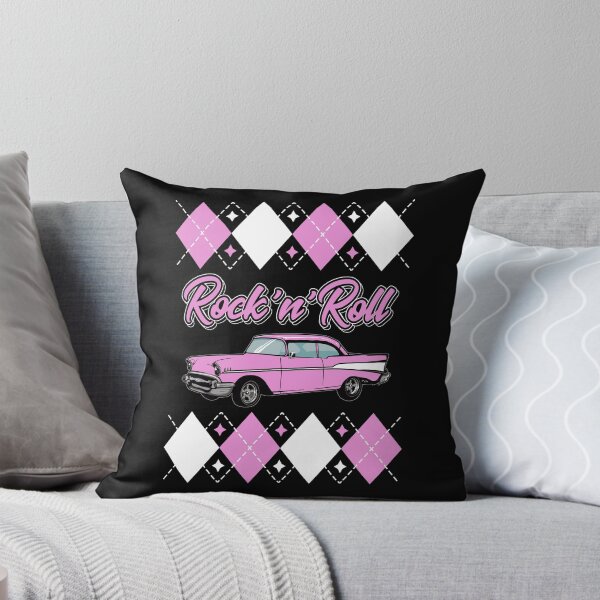 Aperçu de l'œuvre Rose des années 1950 Sock Hop Dance Rockabilly musique classique Rock and Roll Vintage Argyle Pink créée et vendue par MemphisCenter.