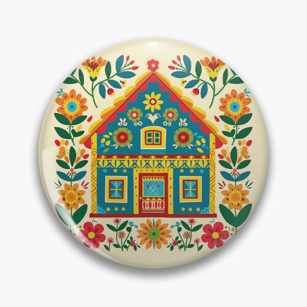 Item preview, Folk art floral house  designed and sold by xiao xuans.