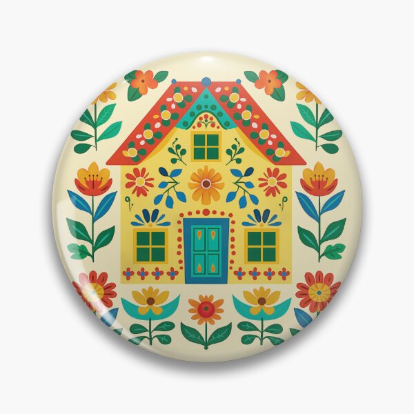 Item preview, Folk art floral house  designed and sold by xiao xuans.