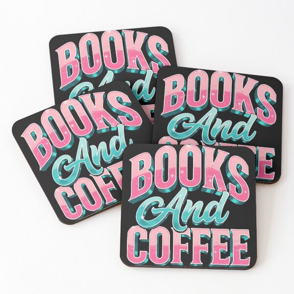 Item preview, Books And Coffee Cute Reader Graphic, Retro Pink Mint Typography, Aesthetic Bookworm Design designed and sold by Keingdesign.