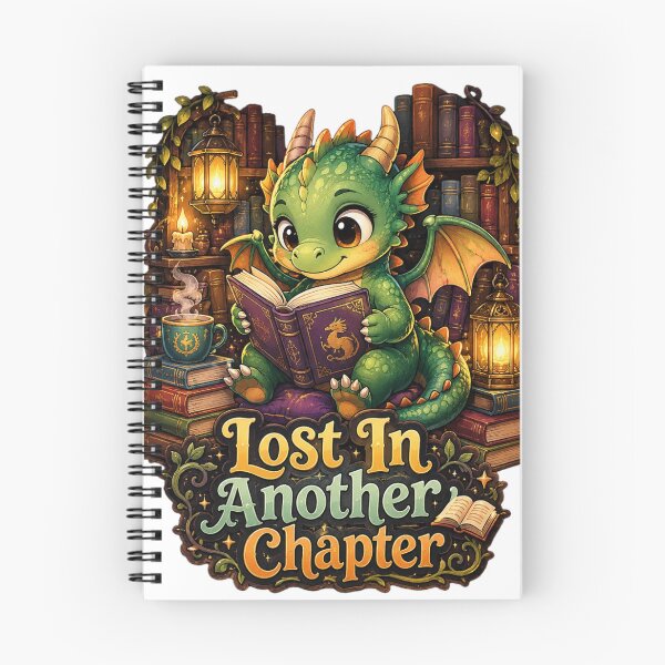 Item preview, Lost In Another Chapter – Cute Baby Dragon Book Lover designed and sold by NarpLTD.