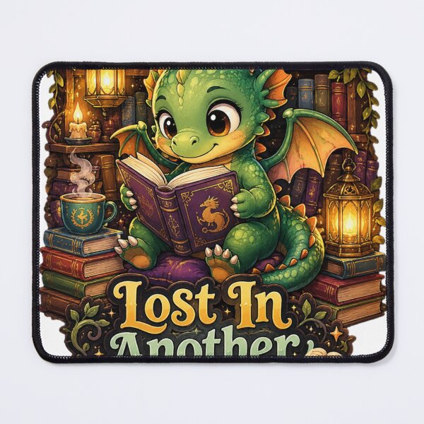 Item preview, Lost In Another Chapter – Cute Baby Dragon Book Lover designed and sold by NarpLTD.