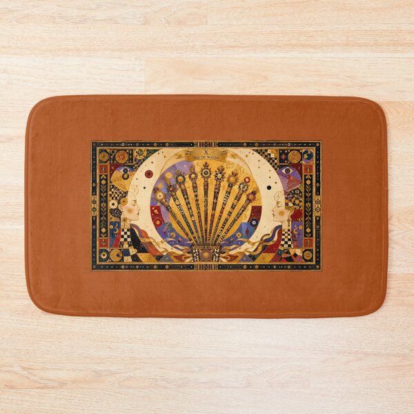 Item preview, Ten of Wands - 10 Wands Golden Crown, Burden and Strength, Mystical Tarot Art designed and sold by Natalia-Vlad.