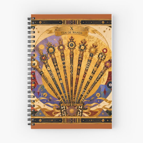 Item preview, Ten of Wands - 10 Wands Golden Crown, Burden and Strength, Mystical Tarot Art designed and sold by Natalia-Vlad.