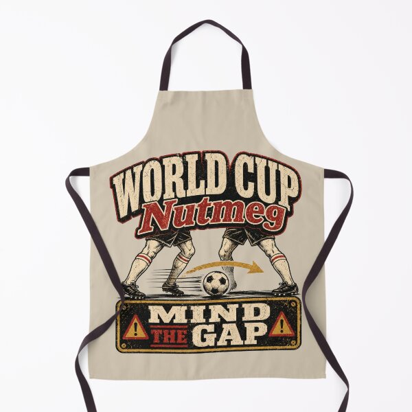 Item preview, World Cup Nutmeg Mind The Gap Retro Soccer designed and sold by POD DYNASTY.