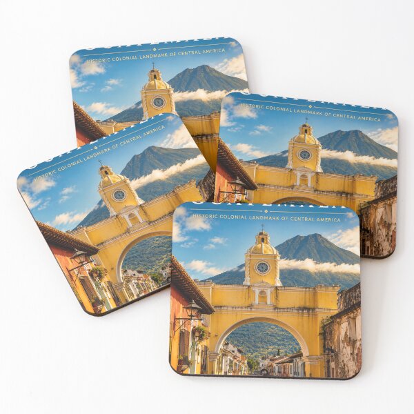 Item preview, Antigua Guatemala Historic Arch Vintage Travel Poster designed and sold by ElartedeNoel.