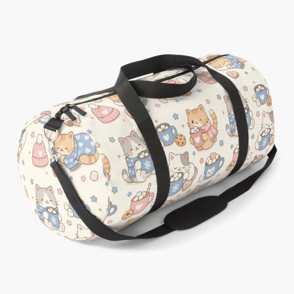 Item preview, Cozy Cat Marshmallow Cocoa Kawaii Pattern designed and sold by Soft Berry Studio.