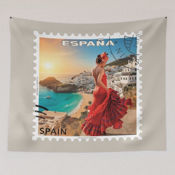 Item preview, Spain Modern Postage Stamp – Flamenco, Mediterranean Coast & Spanish Culture designed and sold by Timeless Decor.