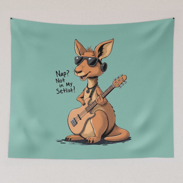 Item preview, Nap? Not in My Setlist — Funny Rock Kangaroo Bassist Guitar Music Art designed and sold by Amplify-n-Co.