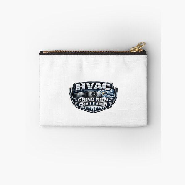 Item preview, HVAC Grind Now Chill Later - HVAC Tech Cooling Badge Design designed and sold by FrozenHeat97.