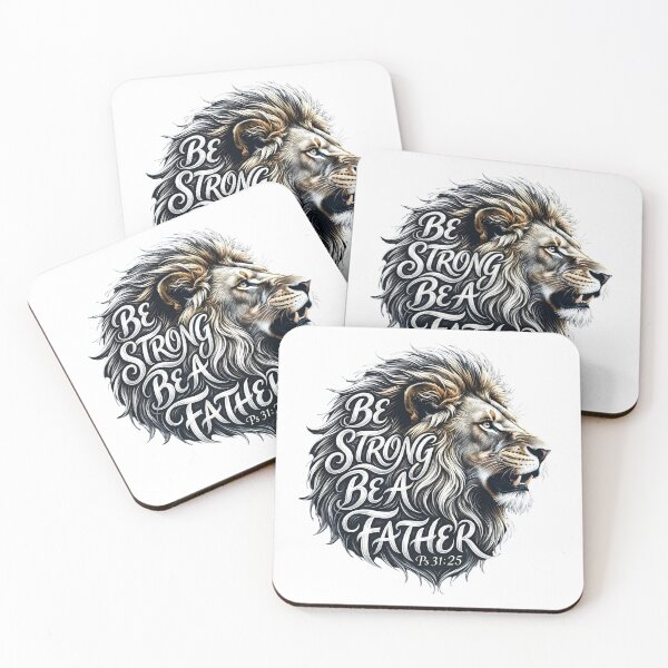 Item preview, Be Strong Be a Father Lion Christian Tee designed and sold by Skotecky.