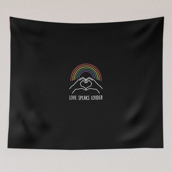 Item preview, Lgbtq Pride Love Speaks Louder Rainbow Heart Hands designed and sold by longngusuc.