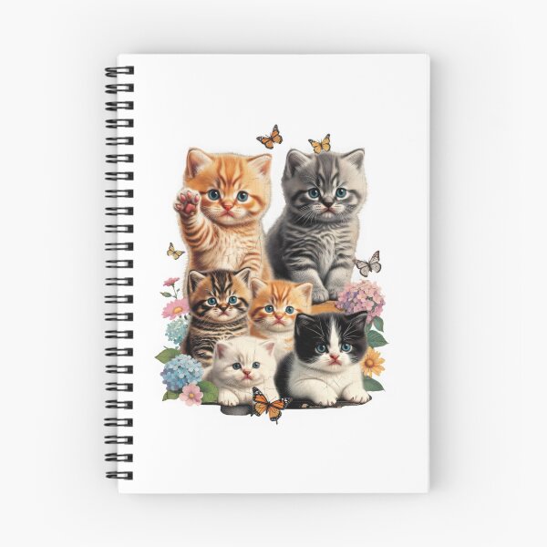 Item preview, Cute Kittens Floral Garden Graphic, Adorable Fluffy Cats Illustration, Whimsical Kitty Artwork designed and sold by Keingdesign.