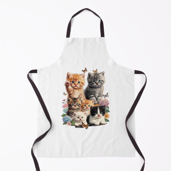 Item preview, Cute Kittens Floral Garden Graphic, Adorable Fluffy Cats Illustration, Whimsical Kitty Artwork designed and sold by Keingdesign.