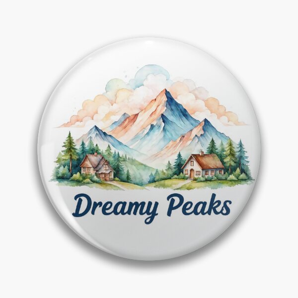 Item preview, Dreamy Peaks – Watercolor Mountain Landscape with Cozy Cabins designed and sold by digital.stickerperso.com.