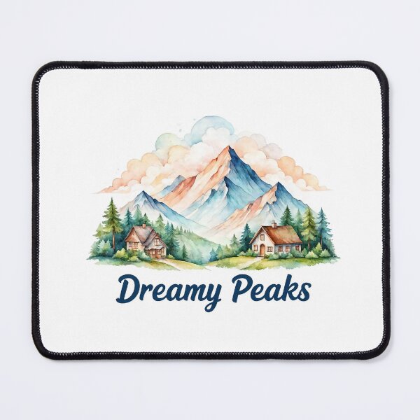 Item preview, Dreamy Peaks – Watercolor Mountain Landscape with Cozy Cabins designed and sold by digital.stickerperso.com.