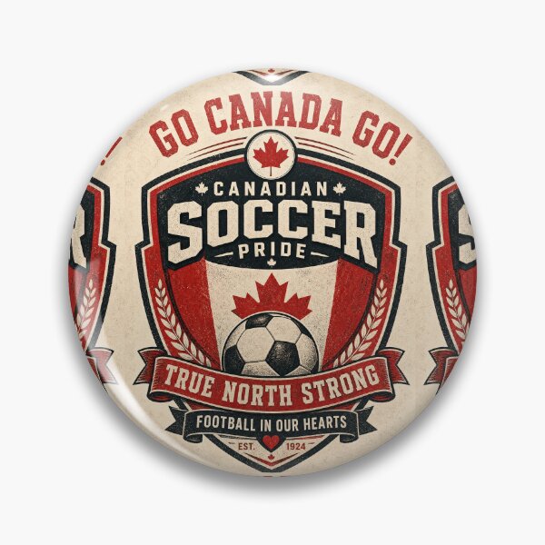 Item preview, Canada Soccer Fan Emblem,  Vintage Canadian Football Supporter Badge designed and sold by Jandedan.