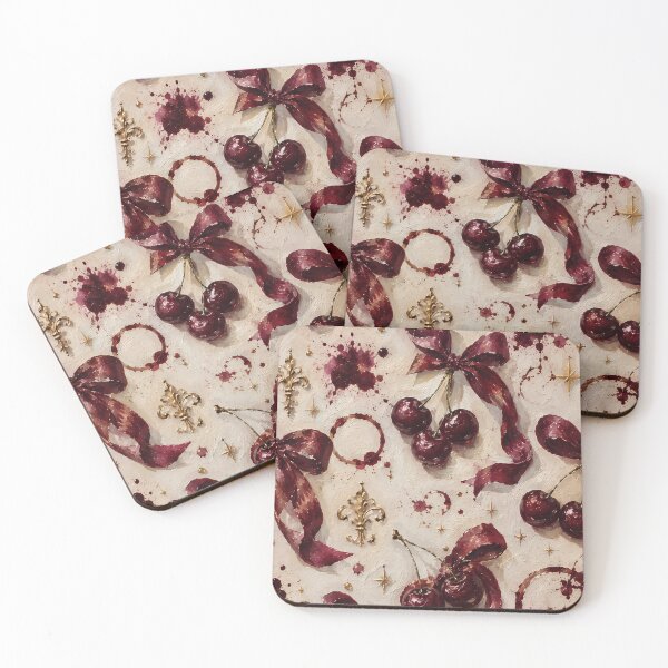 Item preview, Botanical Vintage Cherry Aesthetic Pattern designed and sold by BeataPrint.