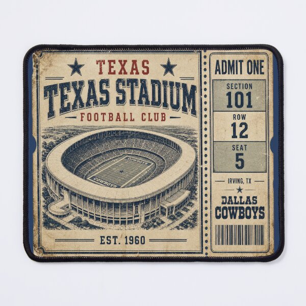 Item preview, Texas Stadium Football Club Vintage Ticket Shirt, Irving Texas Retro Football Fan Tee designed and sold by GhostDawgs.