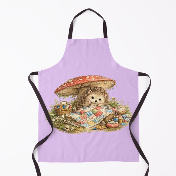 Item preview, Hedgehog Quilter Under the Mushroom Umbrella designed and sold by EverStitchStudio ★★★★★.