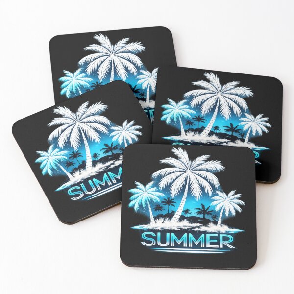 Item preview, Tropical Neon Summer Paradise – Glowing Palm Trees   designed and sold by stickyverselab.