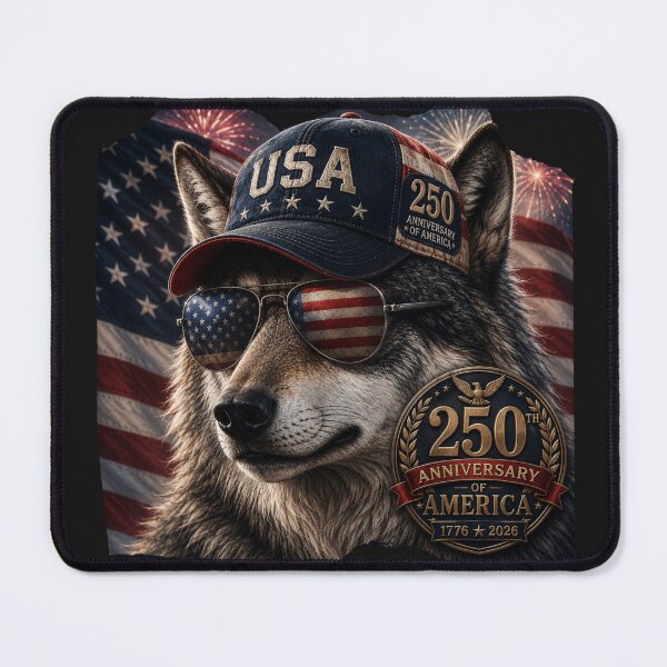 Item preview, USA Wolf 250th Anniversary Backpack Design | Patriotic American Wolf Art | America 1776–2026 designed and sold by WhatASunShine.