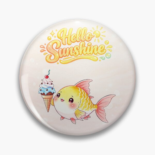 Item preview, Hello Sunshine Fish – Cute Kawaii Ice Cream Summer Design designed and sold by DariaCraft.