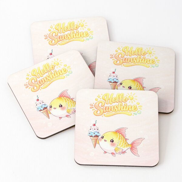 Item preview, Hello Sunshine Fish – Cute Kawaii Ice Cream Summer Design designed and sold by DariaCraft.