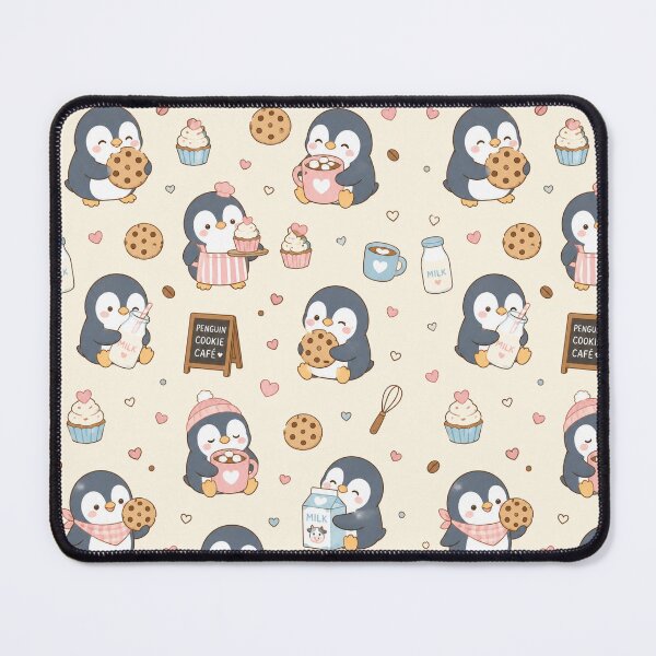 Item preview, Penguin Cookie Cafe Kawaii Pattern designed and sold by Soft Berry Studio.